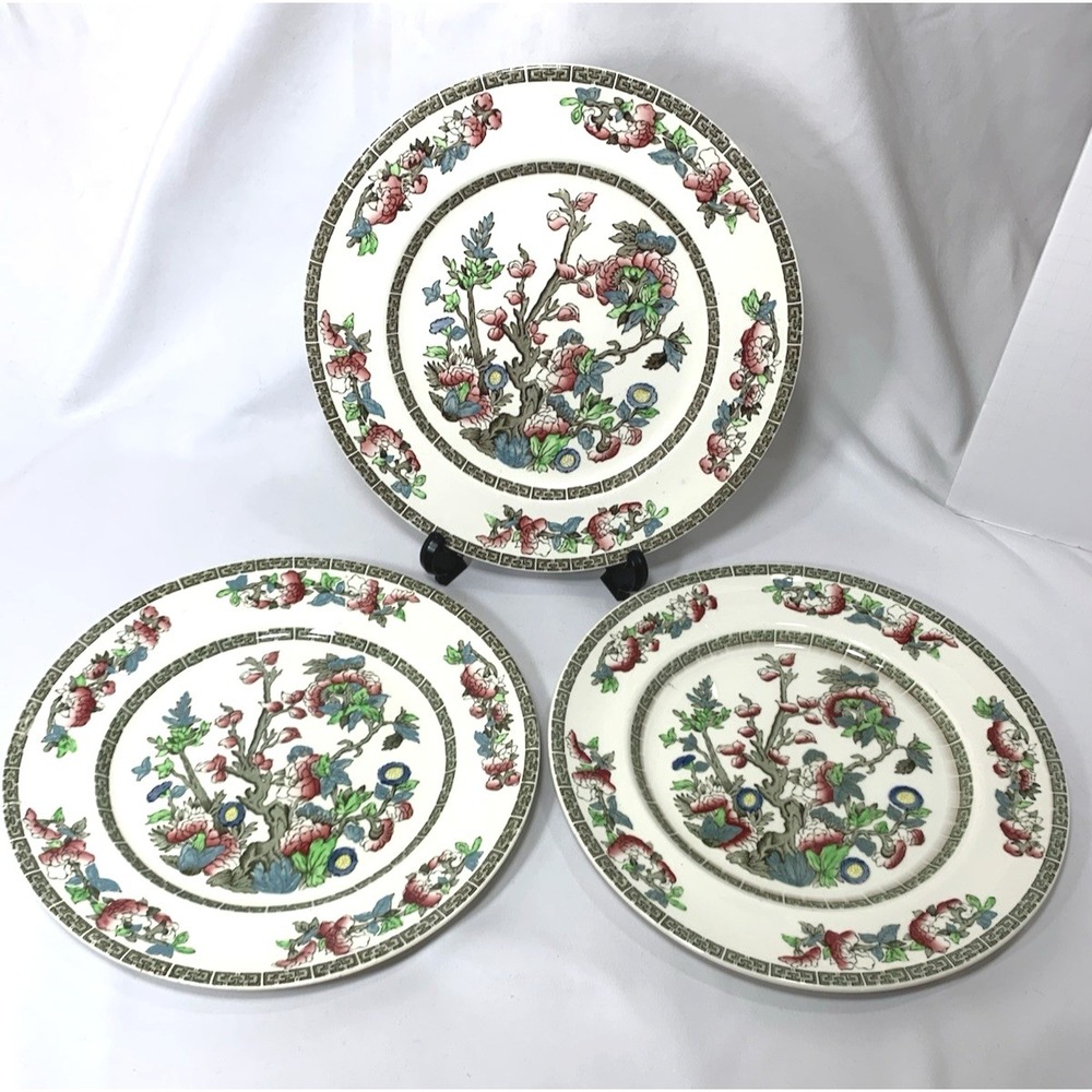 Johnson Brothers Indian Tree Dinner Plates x4 England Ironstone VERY GOOD - Picture 2 of 13